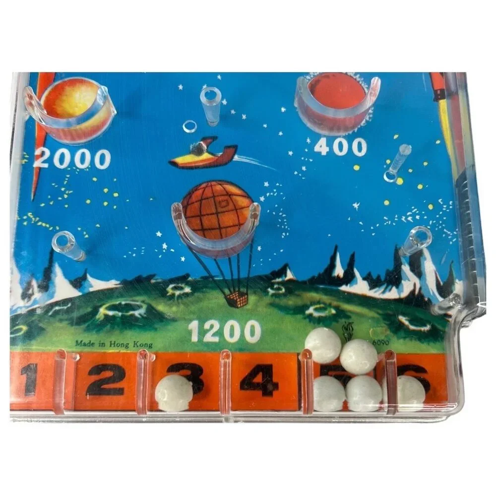 Vintage Bagatelle‎ Pinball Game toy Rocket Planets Made Hong Kong Missing Pegs
